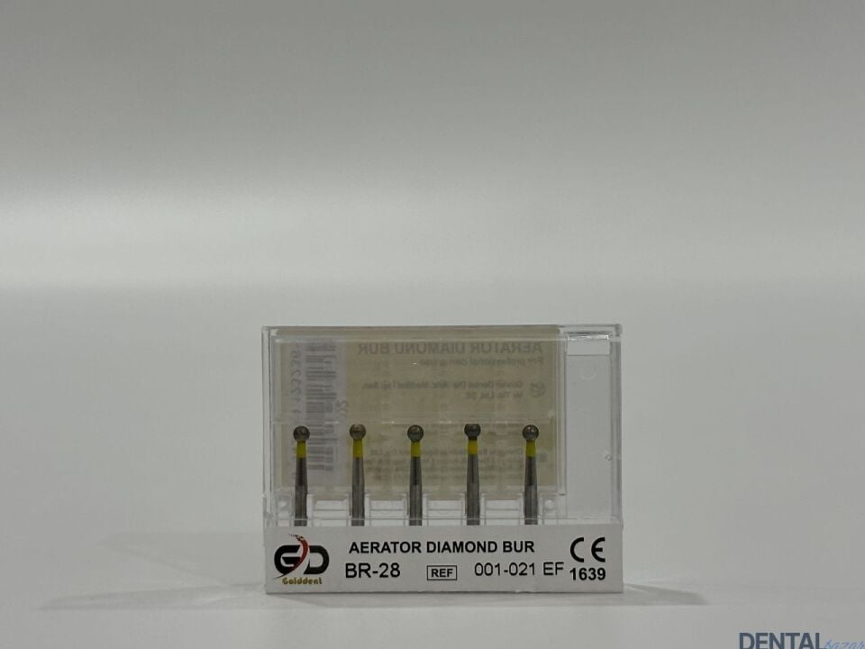Golddent Elmas Frez BR-28 - 001-021 EF - Yuvarlak (Sarı Kuşak)