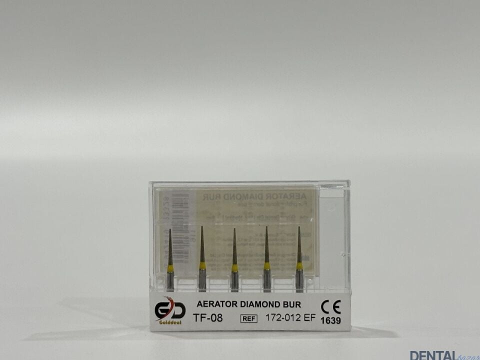 Golddent Elmas Frez TF-08 - 172-012 EF - Düz Uçlu Konik (Sarı Kuşak)