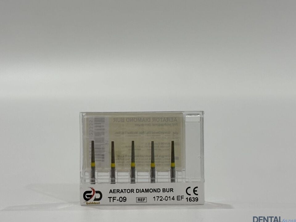Golddent Elmas Frez TF-09 - 172-014 EF - Düz Uçlu Konik (Sarı Kuşak)
