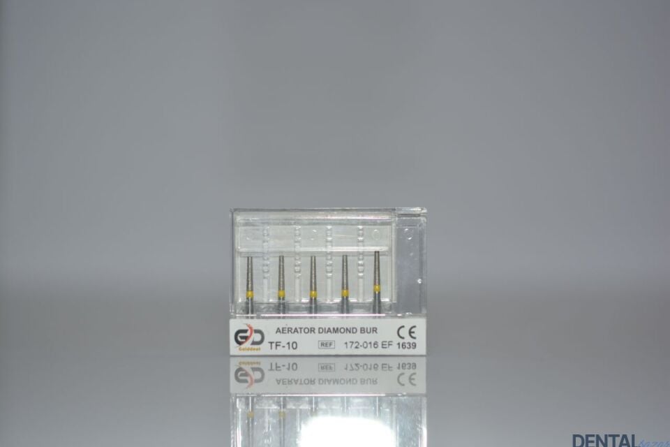 Golddent Elmas Frez TF-10 - 172-016 EF - Düz Uçlu Konik (Sarı Kuşak)