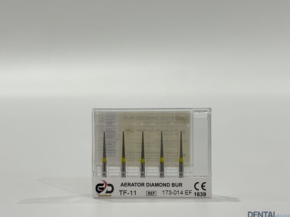 Golddent Elmas Frez TF-11 - 173-014 EF - Düz Uçlu Konik (Sarı Kuşak)
