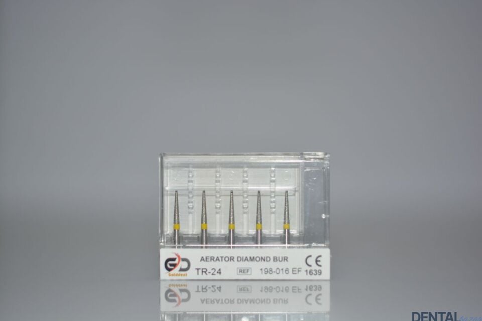 Golddent Elmas Frez TR-24 - 198-016 EF - Yuvarlak Uçlu Konik (Sarı Kuşak)