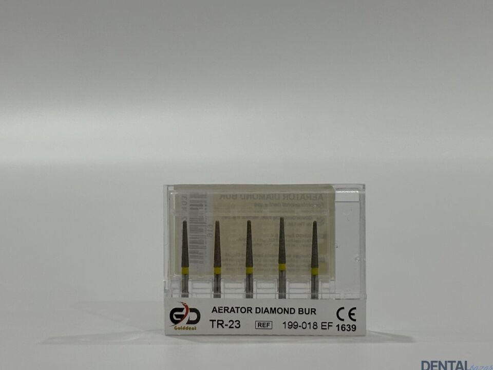 Golddent Elmas Frez TR-23 - 199-018 EF - Yuvarlak Uçlu Konik (Sarı Kuşak)
