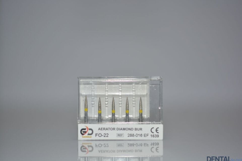 Golddent Elmas Frez FO-22 - 288-016 EF - Torpido Silindir (Sarı Kuşak)
