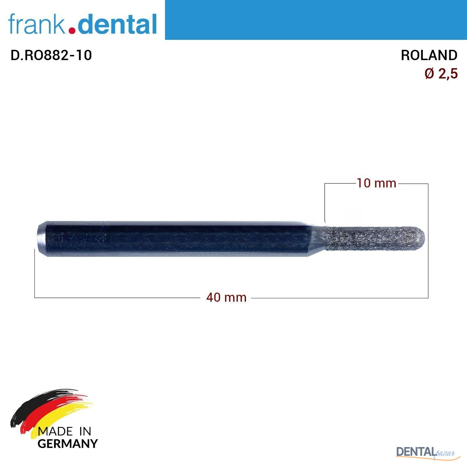 Elmas Milling Drill 2,5 mm - Roland Milling Makinesi için