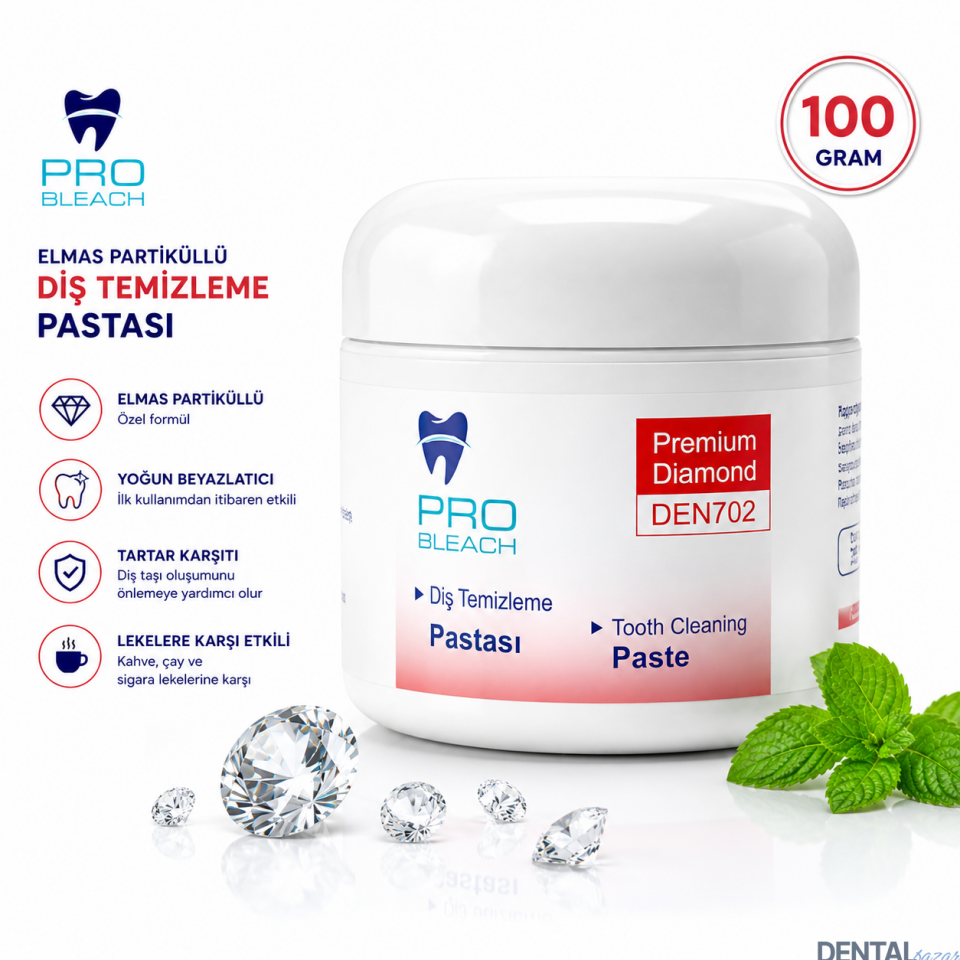 Elmas Partiküllü Diş Temizleme ve Beyazlatma Pastası 100 gr | Leke Karşıtı Profesyonel Etki Vişneli