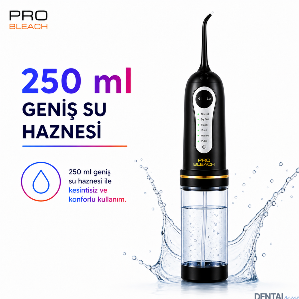 Pro bleach Ultra Portatif Ağız Temizleme Duşu | 8 Basınç Ayarlı | 6 Modlu | Aile Tipi