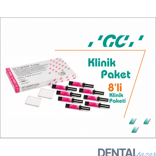 GC Fujicem Evolve Clinic Pack 8 x 9,2 gr - Rezin Modifiye Cam İyonomer Siman