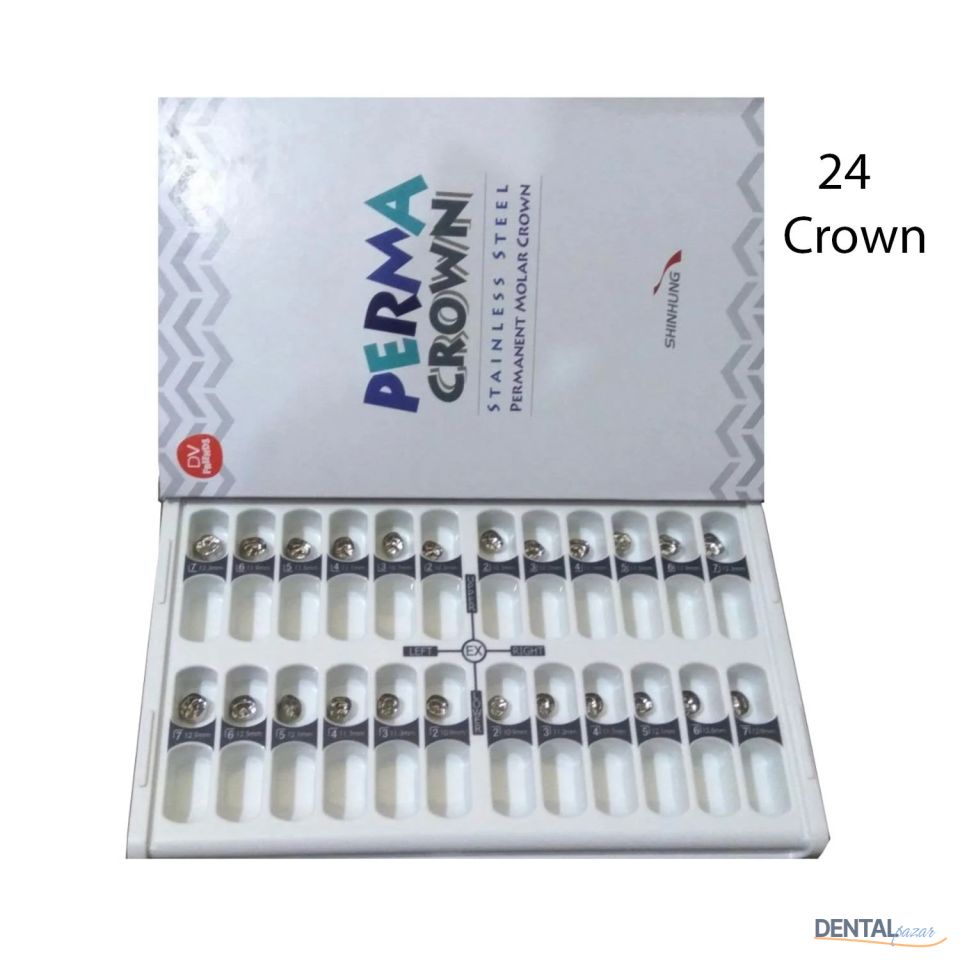 Perma Crown Kalıcı Çelik Kuron İntro Set 24 Kron - Molar