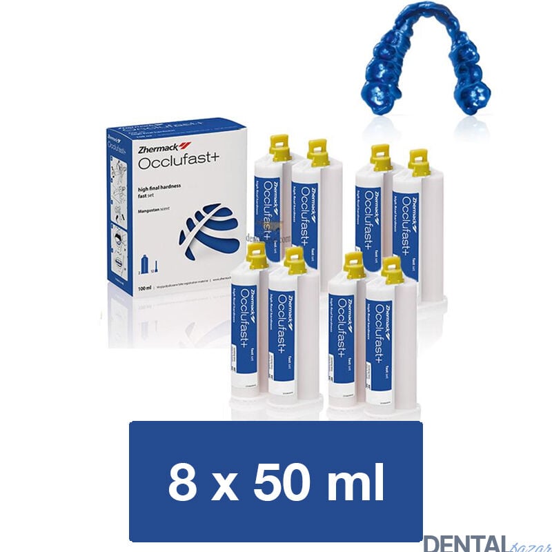 Zhermack Occlufast+ Kapanış Silikonu Ekonomik Paket 8 x 50 ml Kartuş